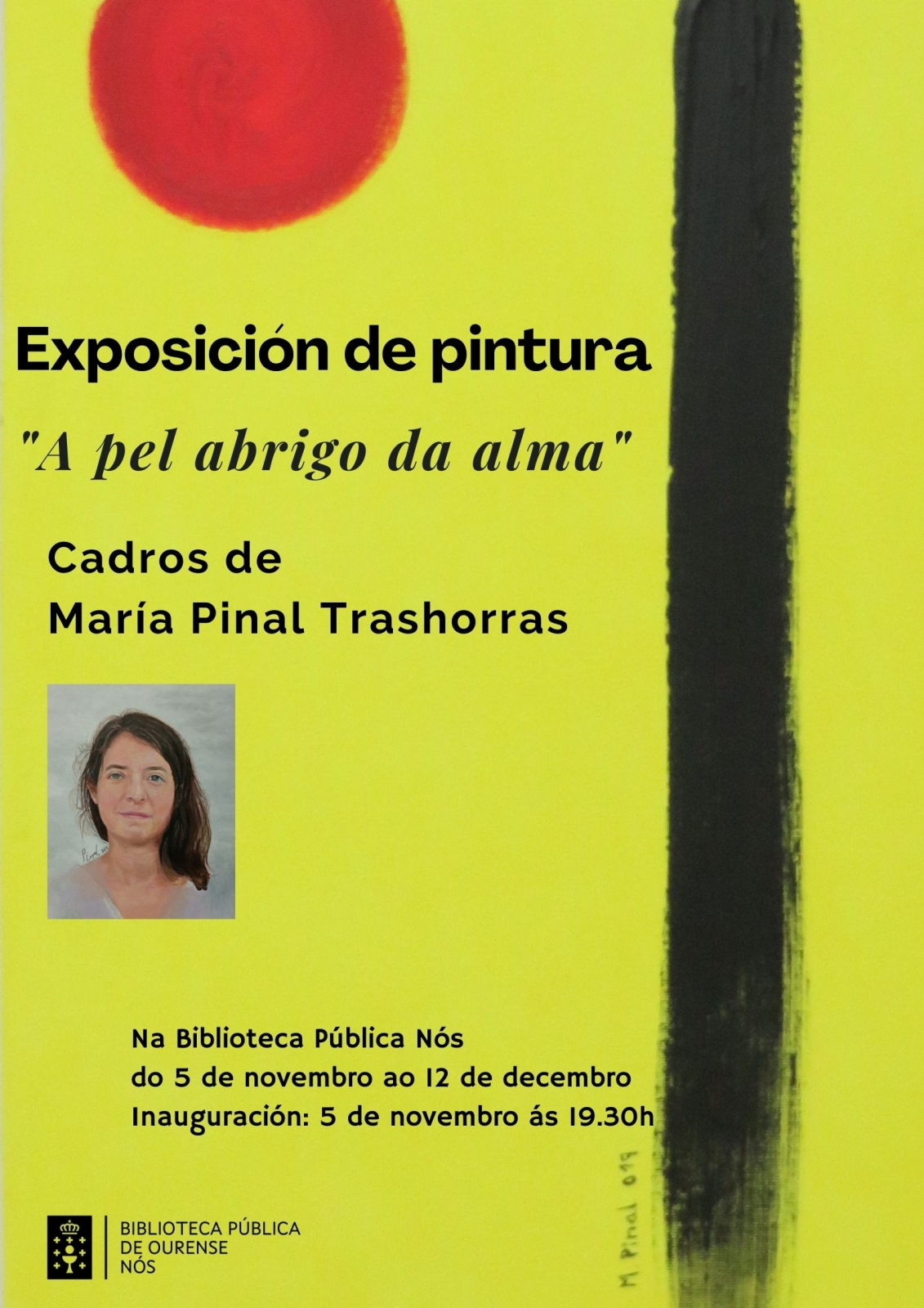 Cartel de la exposición de pinturas de María Pinal