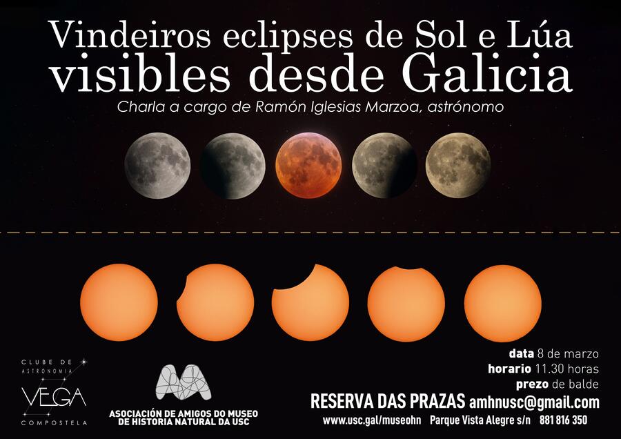 Próximos eclipses de Sol y Luna visibles desde Galicia