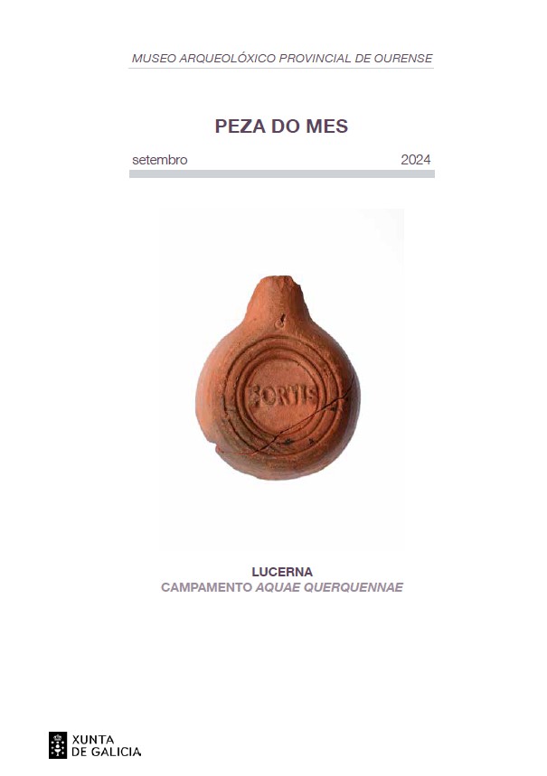 Portada da publicación da Peza do Mes de setembro do Museo Arqueolóxico de Ourense. Fot