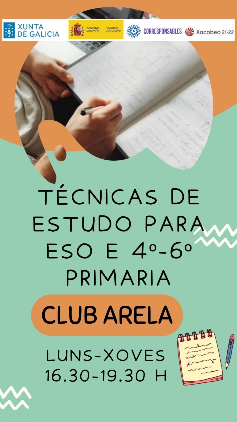 Evento: Club Arela: técnicas de estudo para ESO e 4º a 6ª de primaria |  Cultura de Galicia