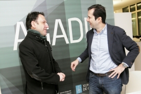 O director da Agadic, Jacobo Sutil, e o presidente da Feciga, Manuel Precedo