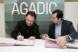 O director da Agadic, Jacobo Sutil, e o presidente da Feciga, Manuel Precedo