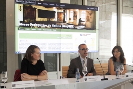 El conselleiro de Cultura, Educación y Ordenación Universitaria, Xesús Vázquez Abad, la directora de la Agencia para la Modernización Tecnológica de Galicia (Amtega), Mar Pereira, y el secretario general de Cultura, Anxo Lorenzo, presentaron en la mañana de hoy en el Gaiás el nuevo sitio web de la Consellería de Cultura, Educación y Ordenación Universitaria (http://cultura.xunta.es)