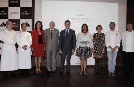 O mandatario galego presidiu, en Alcalá de Henares, a presentación do Menú Peregrino, de Asís a Compostela, que xorde da colaboración entre a rede de Paradores e restauradores galegos con Estrella Michelín 