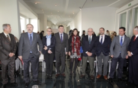 El conselleiro de Cultura, Educación e Ordenación Universitaria, Román Rodríguez, presentó hoy en la sala Eisenman del Gaiás la programación promovida por la Xunta de Galicia para conmemorar las Letras Galegas 2015