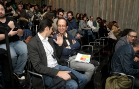O secretario xeral de Cultura, Anxo Lorenzo, e o director da Agadic, Jacobo Sutil, asistiron á representación da obra 'Panamericana', de A Panadería