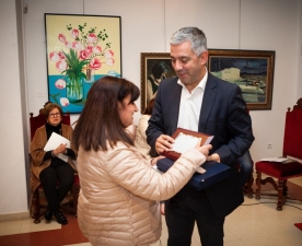 O secretario xeral de Política Lingüística, Valentín García, no acto de entrega de premios